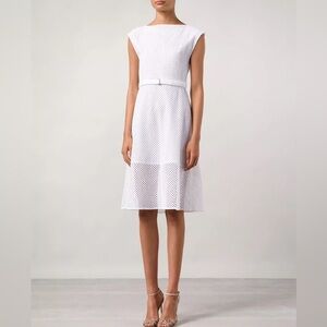 Theory Afala Eyelet Cube Cotton Midi Dress